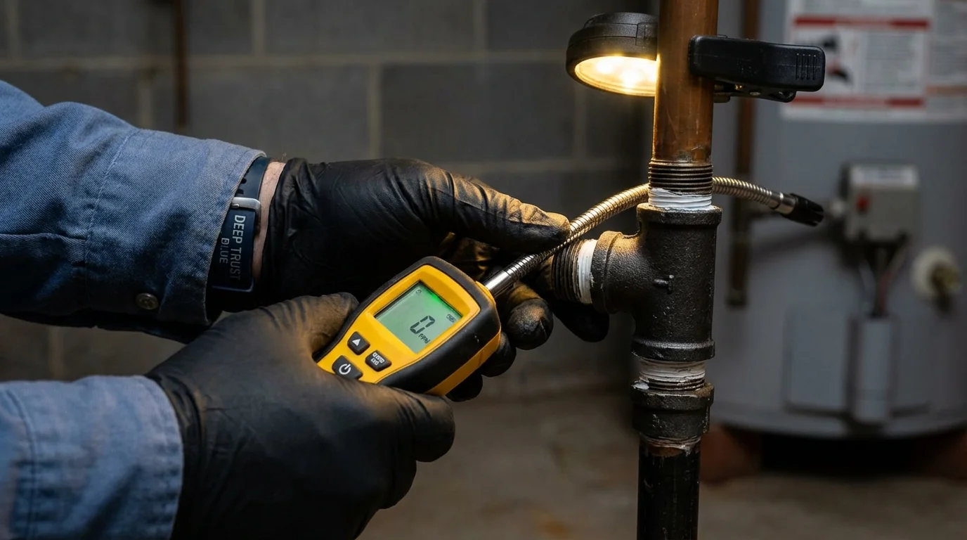 Gas leak detection with electronic sniffer by Johns Plumbing LLC in Circle Pines